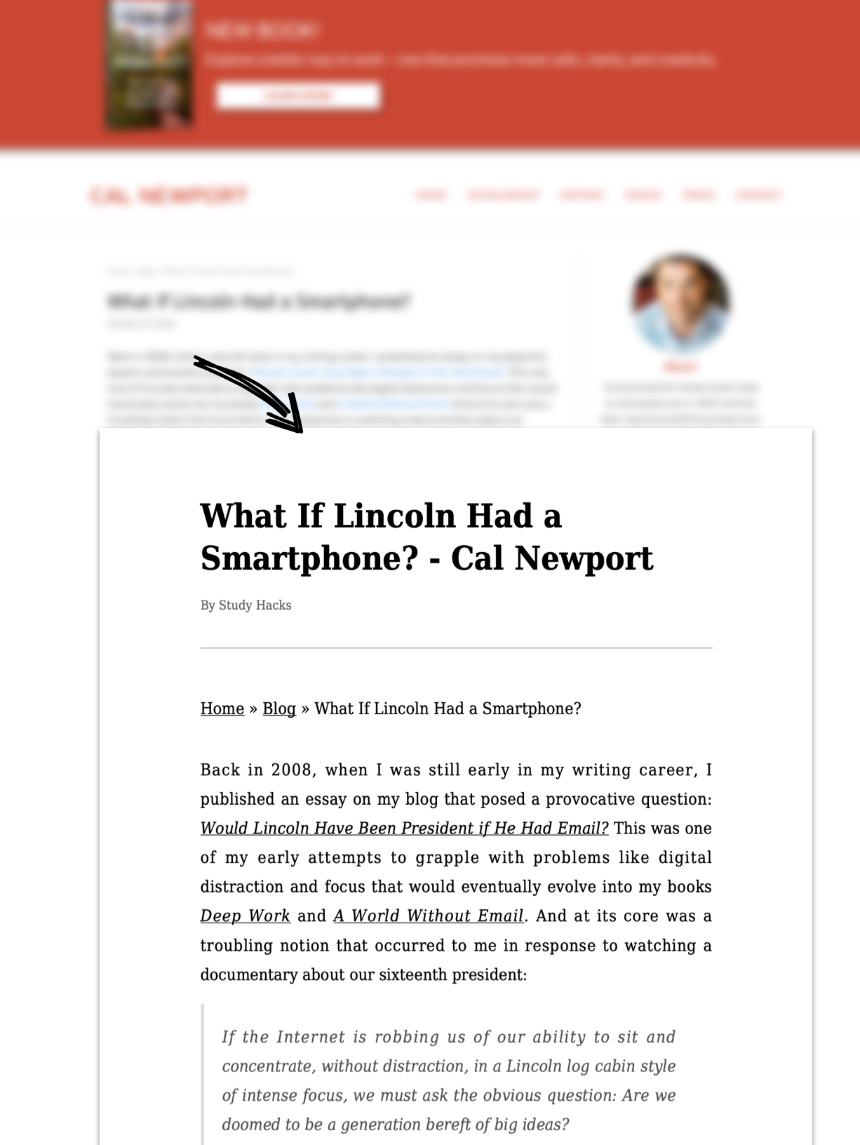An image showing how sendeink helps you with a focused reading experience